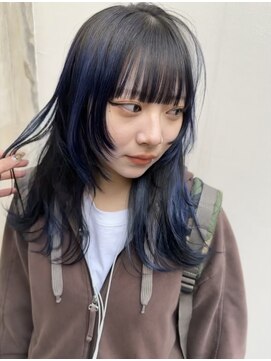 エイチ(H eitf) 【H 原宿】フェイスレイヤー×デザインカラーブルー×ミディアム