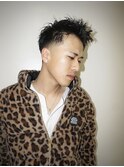 BURGメンズカットアップバングスパイキーショートスキンフェード