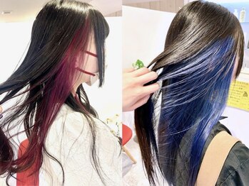 アズール 草加(azule)の写真/トレンドのインナーカラー、イヤリングカラー、大人女性に明るい白髪染め、ハイライトの白髪ぼかしで可愛く