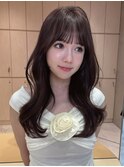 レイヤーカット　韓国風くびれ巻き　顔まわりカット　シースルー