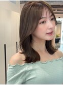 大人ボブ銀座レイヤーカット有楽町ミディアムボブベージュ