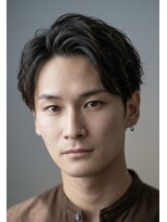 ゼンコー アオヤマ(ZENKO Aoyama)&nbsp;黒髪×アップバング×ビジネスパーマ【メンズパーマ表参道渋谷】