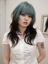 ラパンセ ブルー(LA PENSEE BLEU)&nbsp;ハッシュ レイヤー シャギー ルーツカラー ミント ブルー