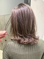 アルバム 銀座(ALBUM GINZA)&nbsp;ハイライトミディ_ローライトスリークボブ厚めバング_ba286303