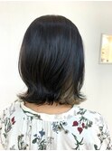 黒髪/ブリーチ/20代30代40代/インナーカラー/外ハネ/くびれ/