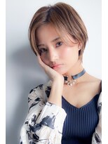 大人可愛い20代30代40代黒髪前下がりショートボブ丸みショート