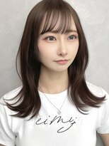 ロイ(Roi)&nbsp;大人可愛い外ハネミディシースルーバングミルクティーブラウン