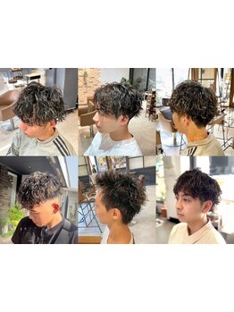 【カット+パーマ￥9,350】トレンドのパーマスタイルで毎日をよりかっこよく！朝のセットの時短に◎