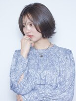 サロン ハナノ(Salon Hanano)&nbsp;モードボブルフぱっつん前髪20代30代チェリーブラウンミニウルフ