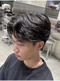 天神フェザーショートフェザーパーマニュアンスパーマ緩め30代