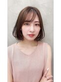 ふんわりカールのこなれミディ/小顔前髪カット/新宿春夏ヘア