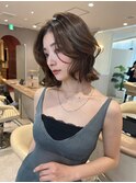 髪質改善＊オリーブグレーウェーブボブ＊美髪【Zina南草津】