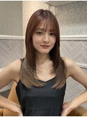 ★Shina/黒髪ココアベージュ小顔レイヤー髪質改善縮毛矯正86