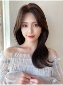 暗髪でも出せるこなれ感!フェイスレイヤー×ロングヘア【浦和】
