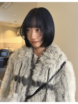 ニコフクオカヘアーメイク(NIKO Fukuoka Hair Make) 《NIKO》お顔まわりレイヤーボブ×寒色系カラー福岡天神