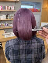 ヘアースペースブルーム プリュス 石橋店(HAIR SPACE BLOOM plus) 石橋阪大前/ケアブリーチ/ピンクラベンダーカラー/ボブ