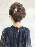 結婚式二次会ルーズ編みアップヘアアレンジ【表参道青山原宿】