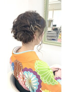 ヘアアンドメイクジップ恵比寿 (Hair＆Make ZIP) ツインアップスタイル　袴　着付け