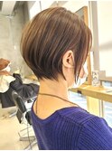 大人ショートボブ/イルミナカラー/大人ショートヘア/ベージュ