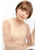 大人かわいい前髪セシルカットココアブラウンフリンジウェーブ