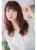 おフェロな濡れ髪♪チェリーピンク大人ガーリーロングb1