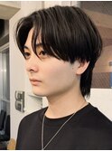 センターパートニュアンスパーマメンズカットツーブロック韓国