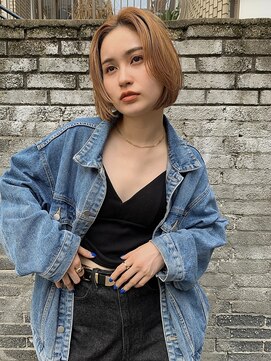 クラフト ヘア デザイン(CRAFT HAIR DESIGN) かきあげミニボブ / アプリコットベージュ