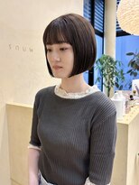 スニュウ(snuw)&nbsp;似合わせカットボブ小顔カットグレージュミルクティ