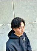 スパイキーショートニュアンスパーマ韓国マッシュスペインカール