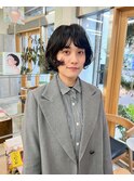 ぷつっとボブのくせ毛風パーマ
