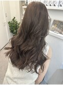韓国 くびれロング レイヤー ワンホンヘア 小顔前髪