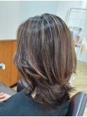 【立川　セミロングレイヤー ハイライト 30代40代50代60代◎】