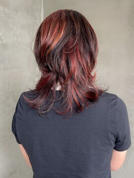 テトヘアー(teto hair) レイヤーカット　暖色カラー　デザインカラー