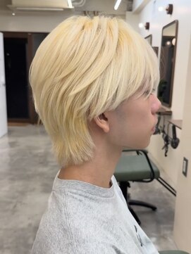 ピコット(P cott) メンズカット抜きっぱなしブリーチメンズレイヤーウルフカット