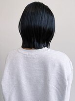 アヴァンセ サニー美容室&nbsp;外ハネくびれボブ 暗髪 ショートボブ アッシュブラック 透明感