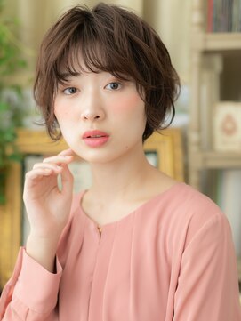 カバーヘア イヴ 戸頭店(COVER HAIR EVE) くすみカラーくせ毛風前下がりボブショートa戸頭20代30代40代