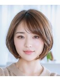 大人可愛い20代30代40代ナチュラルショートボブ丸みショートボブ