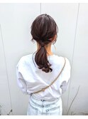 笑顔溢れるポニーテール/ヘアアレンジ/ゆるアレンジ
