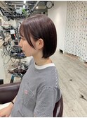 大人ショートボブ丸みショートカットマッシュショート前髪あり