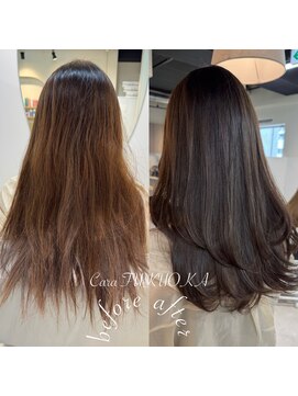 カラ フクオカ(Cara FUKUOKA) ショコラグレージュ《★髪質改善うる艶水素カラー+カット★》