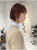 【三ツ井純】切りっぱなしボブ ミニボブ 前下がりボブ ベージュ