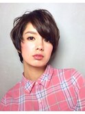 暗髪大人ショート［京成大久保/髪質改善/ヘッドスパ/白髪染め］