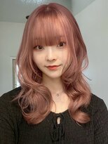 サンクマーケット 渋谷(cinq MARKET) 渋谷顔周りレイヤーカットコーラルピンクベージュピンクブラウン