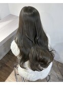 ブリーチなしカラー/髪質改善/ミルクティーベージュ/小顔ヘア
