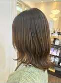 宇都宮ショートボブレイヤーカット白髪ぼかしハイライト髪質改善
