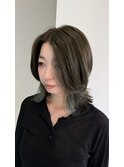 白髪ぼかしオリーブベージュ