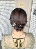 シニヨン アップスタイル 結婚式 参列ヘア お呼ばれヘア 和装