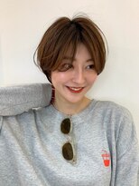 シー バイ ロンド 新宿(Sea by Lond)&nbsp;シースルーバングミルクティー大人キレイショートボブ