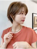 【HONEY渋谷】スッキリ大人ショートボブ×アーモンドベージュ