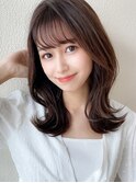 フェザーバング大人かわいい小顔ピンクベージュ20代30代吉祥寺